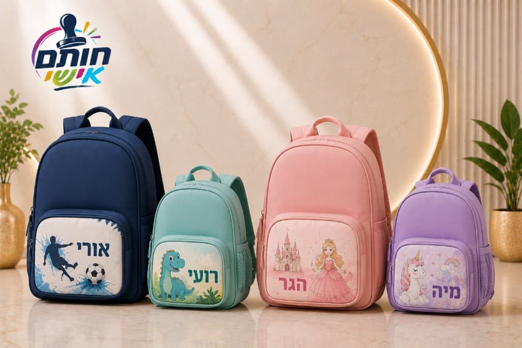 תיקי גב ממותגים עם שמות ועיצובים לילדים