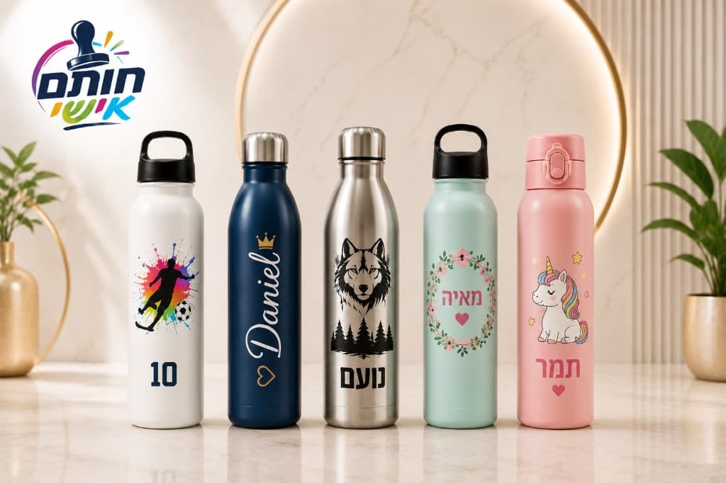בקבוקים ממותגים עם שמות ועיצובים אישיים