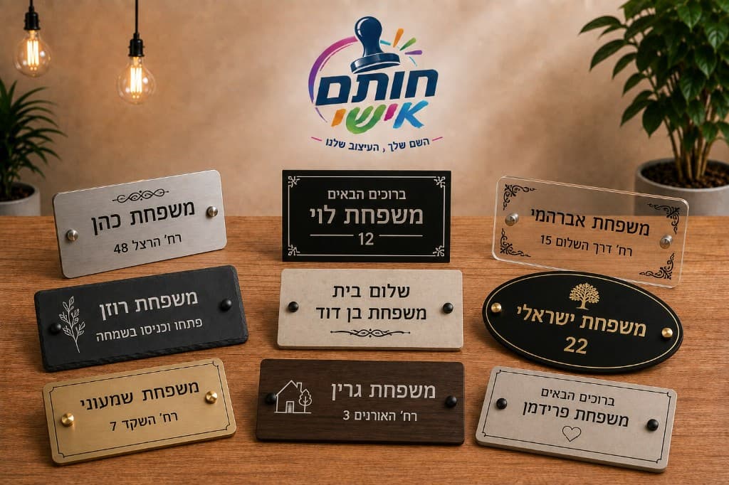 שלטי כניסה בעיצוב אישי במגוון חומרים וסגנונות