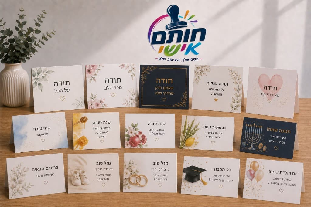 כרטיסי ברכות ממותגים של חותם אישי