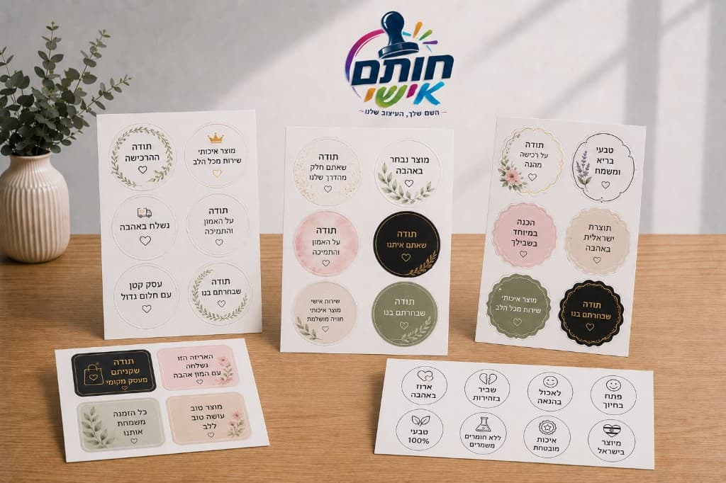 גיליונות מדבקות מודפסות בעיצוב אישי